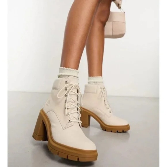 Timberland Women's Allington Heights 6 Inch Boots - White Nubuck - A5Y7M 10 - Picture 12 of 14